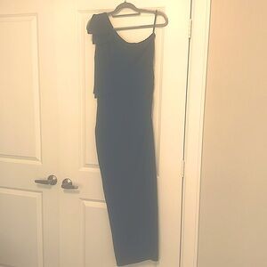 Size L Jade blue off shoulder cocktail dress